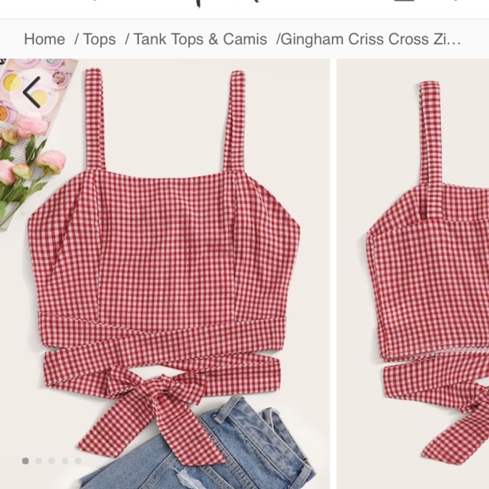 Cross cross, zip, and tie back cami